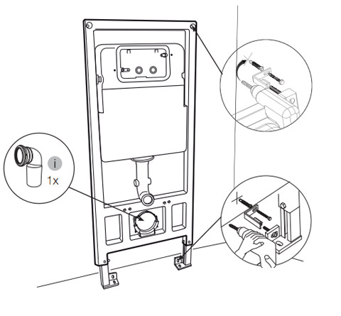 wc3 - Kết cấu của toilet treo tường