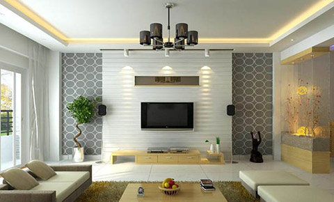 pkhach4 - Điểm nhấn trên tường phòng khách
