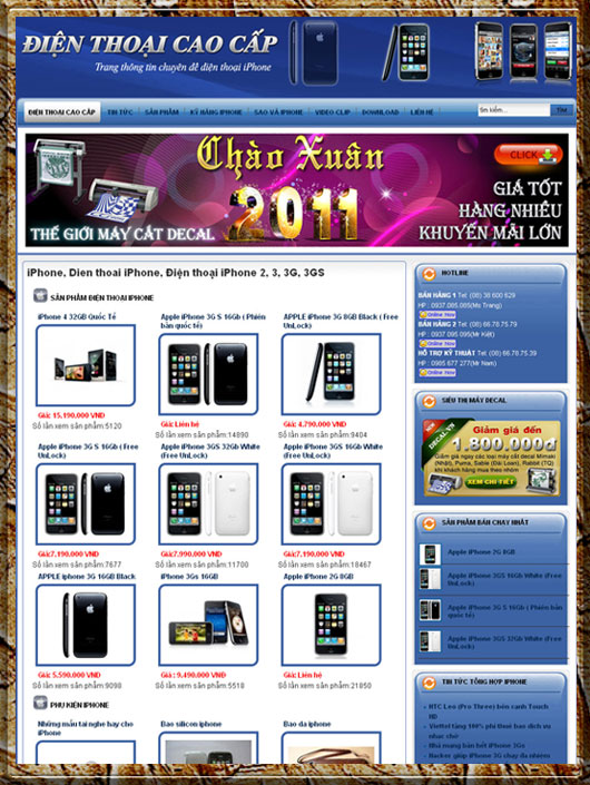 Thế giới điện thoại cao cấp – Giới thiệu web