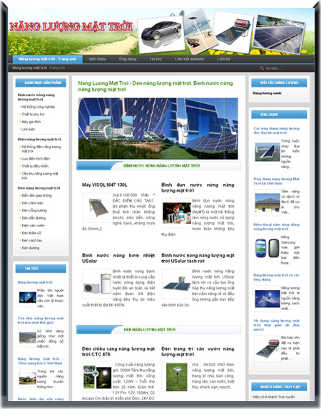 Đèn năng lượng mặt trời – Bình nước nóng năng lượng mặt trời – Giới thiệu web