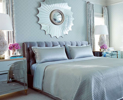 Phòng ngủ nền nã sắc xanh