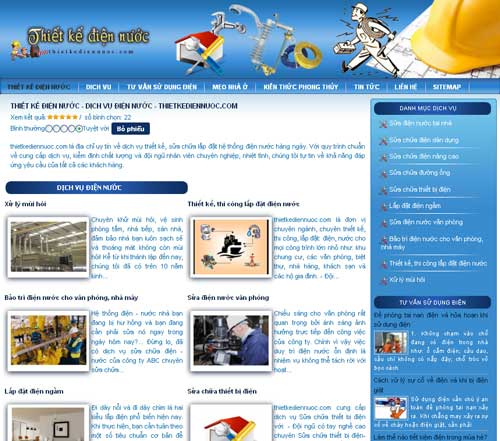 Thiết kế điện nước – Dịch vụ điện nước – thietkediennuoc.com – Giới thiệu web