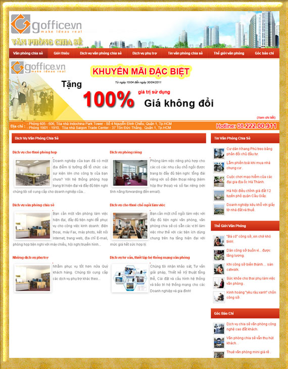 Dịch vụ văn phòng chia sẻ – Giới thiệu web