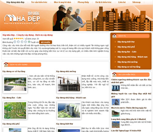 Xây nhà đẹp – Công ty xây dựng – Dịch vụ xây dựng – Giới thiệu web