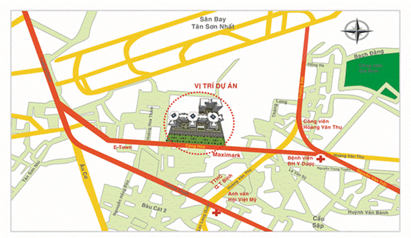 Bản đồ thể hiện vị trí của khu căn hộ Thái Sơn Plaza