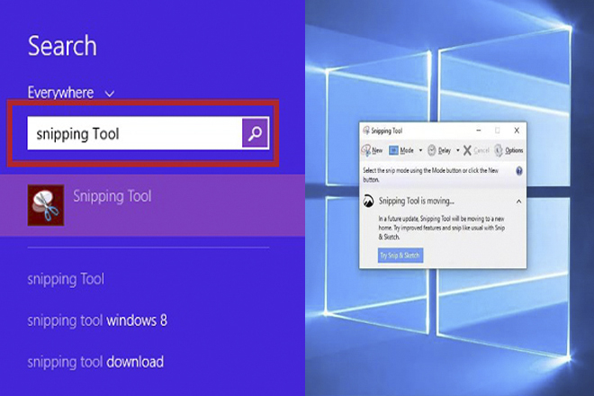 Sử dụng snipping tool